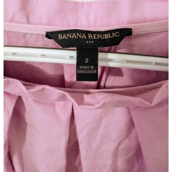 Banana Republic Poplin Pleated Lavender Cropped Tank and Midi Skirt Set SZ 2 - Picture 5 of 10